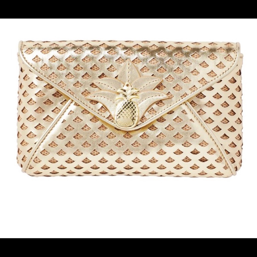 Lilly Pulitzer Gold Pineapple Clutch